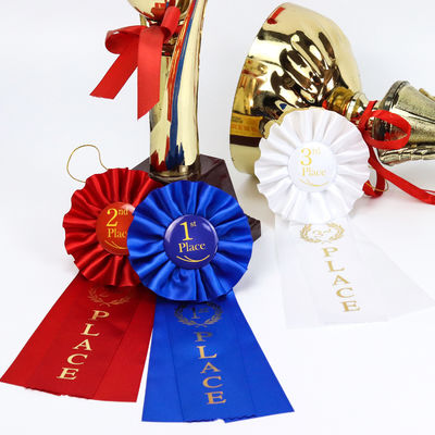 Weißblau Vorgefertigte Satinbögen Medaille Satinbögen für Handwerk