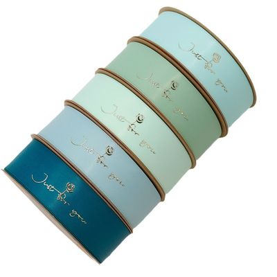 Customized Goldfolie Druck Polyeater Satin Band für Geschenkverpackung