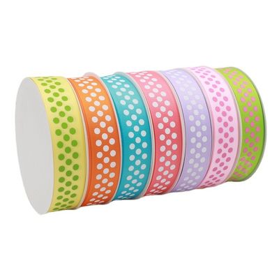 Dot Custom Printed Grosgrain Ribbon Grün ODM Orange Grosgrain Ribbon