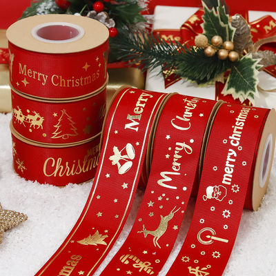 Goldfolie-Druck-Weihnachtsband Rot persönliches Weihnachtsband