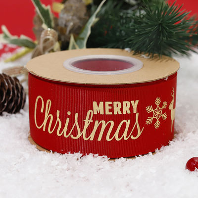 Goldfolie-Druck-Weihnachtsband Rot persönliches Weihnachtsband