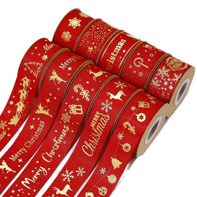 Goldfolie-Druck-Weihnachtsband Rot persönliches Weihnachtsband