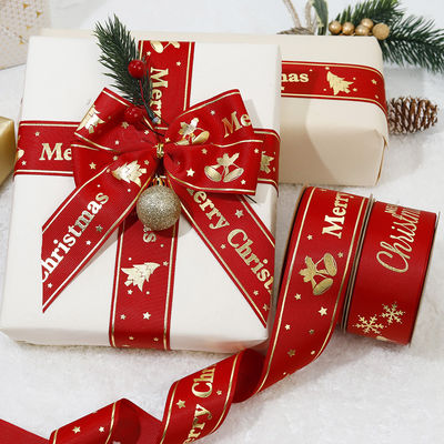 Goldfolie-Druck-Weihnachtsband Rot persönliches Weihnachtsband