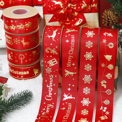 Goldfolie-Druck-Weihnachtsband Rot persönliches Weihnachtsband