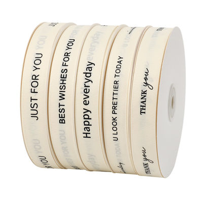 Weißes Grosskörnchenband 20mm Druckbaumwollband OEM Öko-freundlich