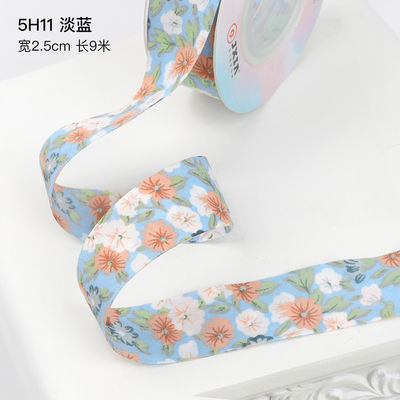 Blütenblüten gedruckte Baumwollband 25mm persönliches Geschenkband