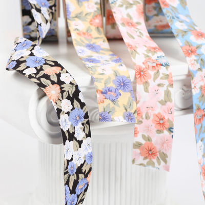 Blütenblüten gedruckte Baumwollband 25mm persönliches Geschenkband