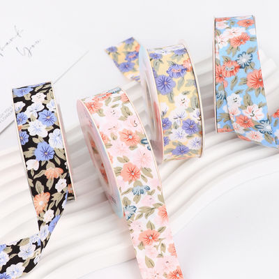 Blütenblüten gedruckte Baumwollband 25mm persönliches Geschenkband