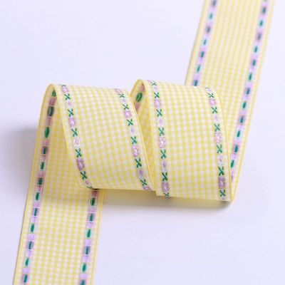 7mm-38mm Blau gesticktes Band ISO9001 gesticktes Blumenband