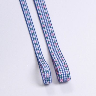7mm-38mm Blau gesticktes Band ISO9001 gesticktes Blumenband