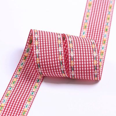 7mm-38mm Blau gesticktes Band ISO9001 gesticktes Blumenband
