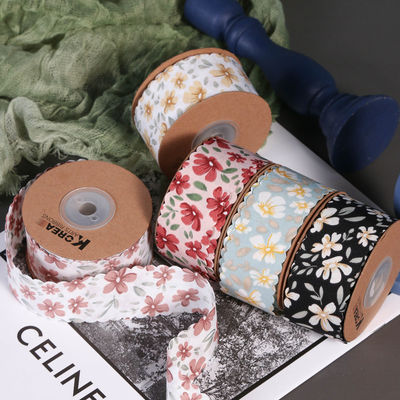 Blüten-Personalisiertes Grosskörnchenband Gewebe-Kantenband für Geschenke