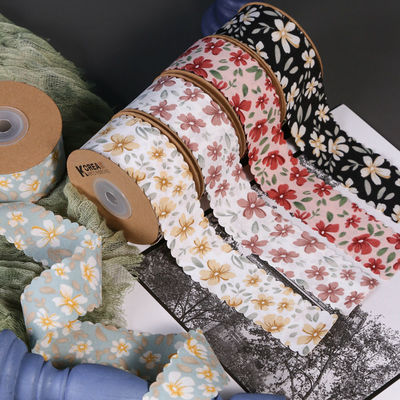 Blüten-Personalisiertes Grosskörnchenband Gewebe-Kantenband für Geschenke