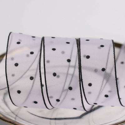 10mm-60mm Dot Velvet Wired Ribbon Stickerei doppelseitiges Samtband