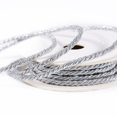Gold Silber geflochtenes Polyester Seil 5 mm dreisprungiges Seil