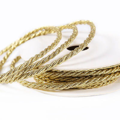 Gold Silber geflochtenes Polyester Seil 5 mm dreisprungiges Seil