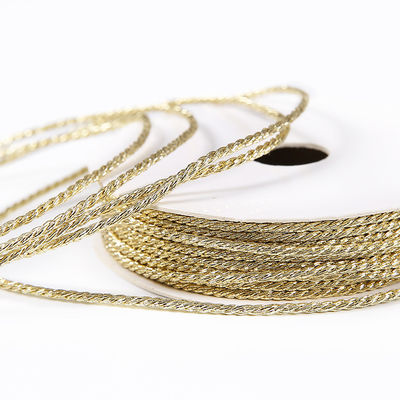 Gold Silber geflochtenes Polyester Seil 5 mm dreisprungiges Seil