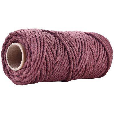 50m Staubrosa Makrame Schnur 5mm ISO9001 rosa Baumwollseil 3 Stränge