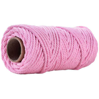 50m Staubrosa Makrame Schnur 5mm ISO9001 rosa Baumwollseil 3 Stränge