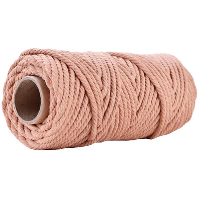 50m Staubrosa Makrame Schnur 5mm ISO9001 rosa Baumwollseil 3 Stränge