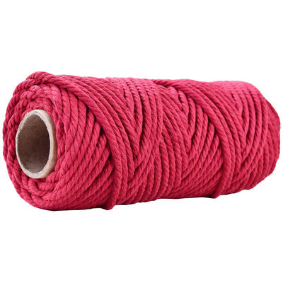 50m Staubrosa Makrame Schnur 5mm ISO9001 rosa Baumwollseil 3 Stränge