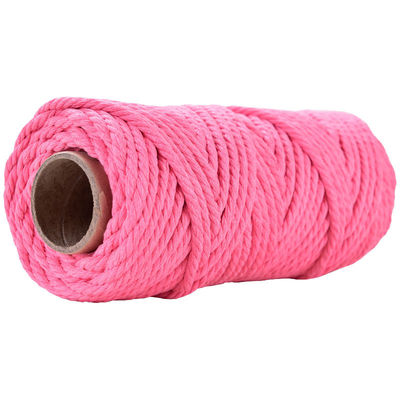 50m Staubrosa Makrame Schnur 5mm ISO9001 rosa Baumwollseil 3 Stränge