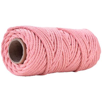 50m Staubrosa Makrame Schnur 5mm ISO9001 rosa Baumwollseil 3 Stränge