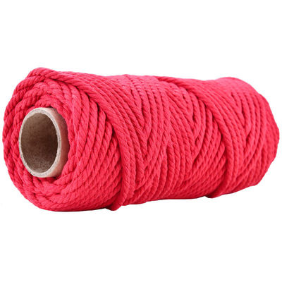 50m Staubrosa Makrame Schnur 5mm ISO9001 rosa Baumwollseil 3 Stränge