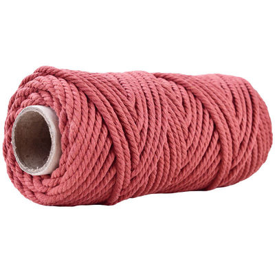 50m Staubrosa Makrame Schnur 5mm ISO9001 rosa Baumwollseil 3 Stränge