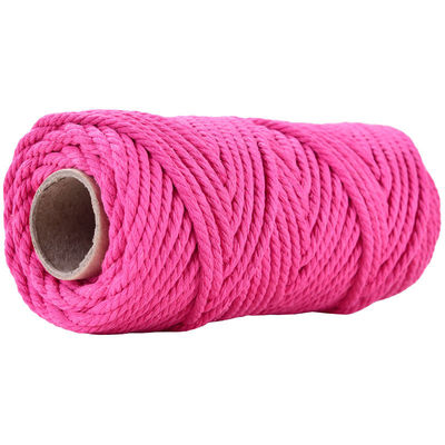 50m Staubrosa Makrame Schnur 5mm ISO9001 rosa Baumwollseil 3 Stränge
