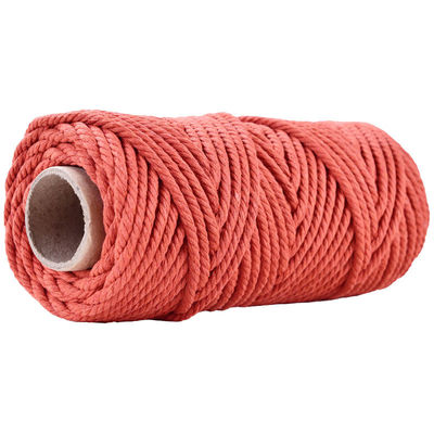 50m Staubrosa Makrame Schnur 5mm ISO9001 rosa Baumwollseil 3 Stränge