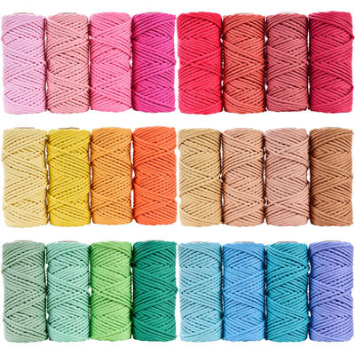 50m Staubrosa Makrame Schnur 5mm ISO9001 rosa Baumwollseil 3 Stränge