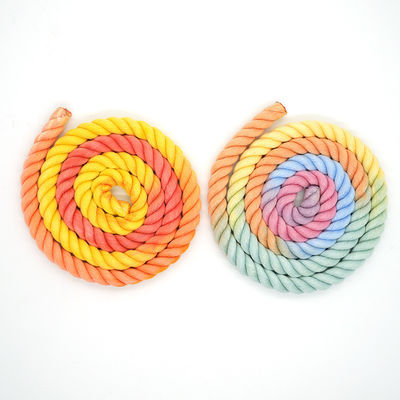 13mm Drei-Streifen-Baumwollseil, verdreht, gemischte Farbe, Hundeleine, Kletterseil