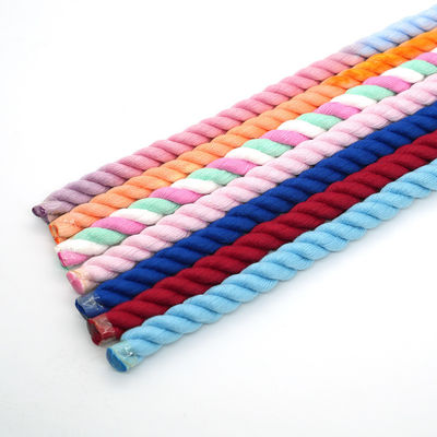 13mm Drei-Streifen-Baumwollseil, verdreht, gemischte Farbe, Hundeleine, Kletterseil