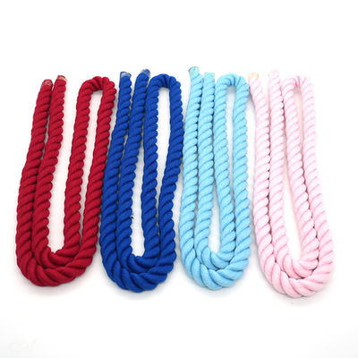 13mm Drei-Streifen-Baumwollseil, verdreht, gemischte Farbe, Hundeleine, Kletterseil