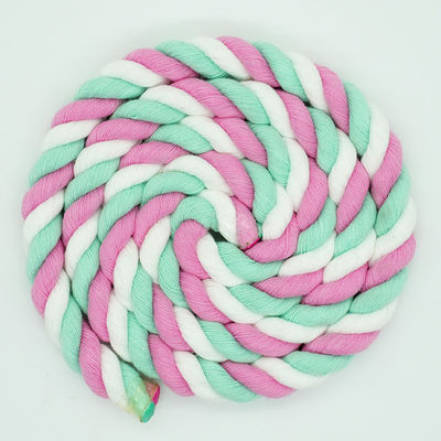 13mm Drei-Streifen-Baumwollseil, verdreht, gemischte Farbe, Hundeleine, Kletterseil