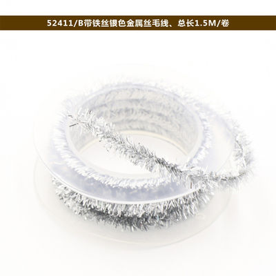 Schillerndes Drahtpapier-Verpackungsseil 100m Papier-Twist-Seil Rose Silber