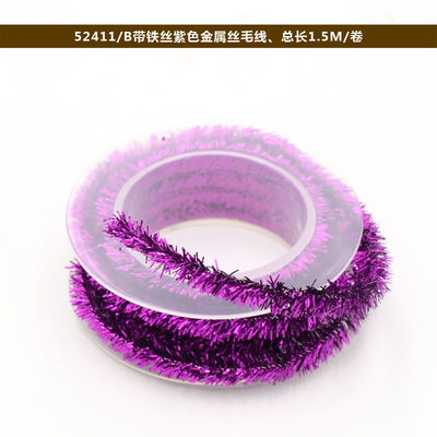 Schillerndes Drahtpapier-Verpackungsseil 100m Papier-Twist-Seil Rose Silber