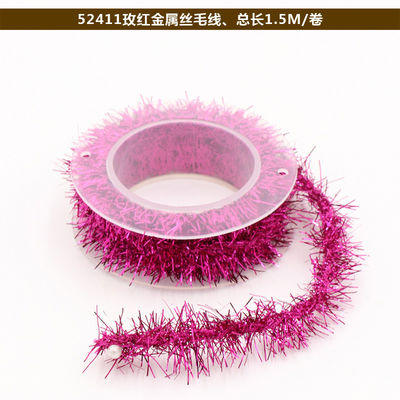 Schillerndes Drahtpapier-Verpackungsseil 100m Papier-Twist-Seil Rose Silber