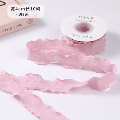 40mm Valentinsfarbenes Jute Band Leinen Wrinkle Edge Jute Gitterband