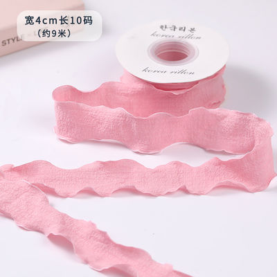 40mm Valentinsfarbenes Jute Band Leinen Wrinkle Edge Jute Gitterband