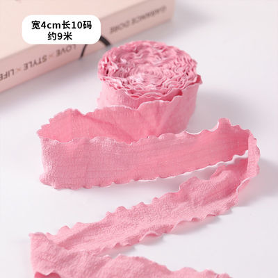 40mm Valentinsfarbenes Jute Band Leinen Wrinkle Edge Jute Gitterband