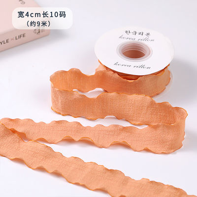 40mm Valentinsfarbenes Jute Band Leinen Wrinkle Edge Jute Gitterband
