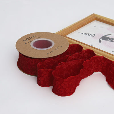 Aufgestellte Blumenspitzen 25 mm Polyester Champagner Spitzenband