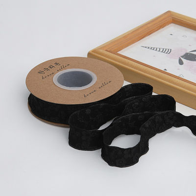 Aufgestellte Blumenspitzen 25 mm Polyester Champagner Spitzenband