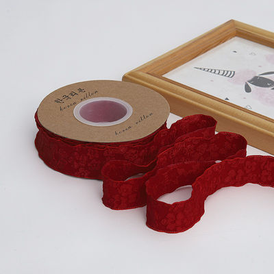 Aufgestellte Blumenspitzen 25 mm Polyester Champagner Spitzenband