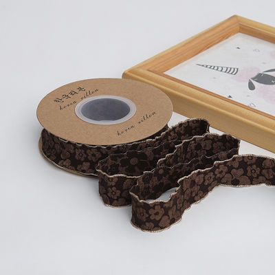 Aufgestellte Blumenspitzen 25 mm Polyester Champagner Spitzenband