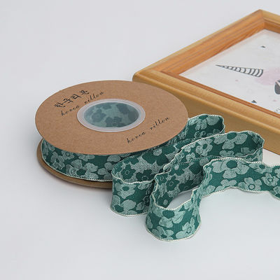 Aufgestellte Blumenspitzen 25 mm Polyester Champagner Spitzenband