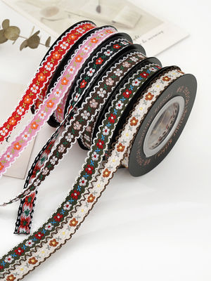 OEM ODM Floral Jacquard Trim 10mm-25mm Floral Jacquard Band
