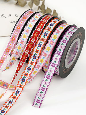 OEM ODM Floral Jacquard Trim 10mm-25mm Floral Jacquard Band